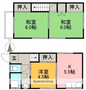 川越貸家 中棟の間取り画像