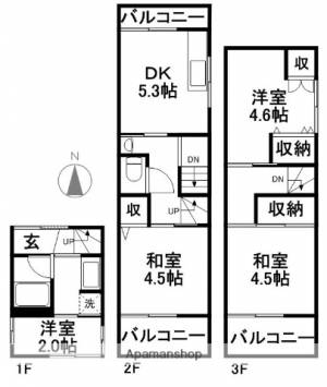 沖邸貸家 1の間取り画像