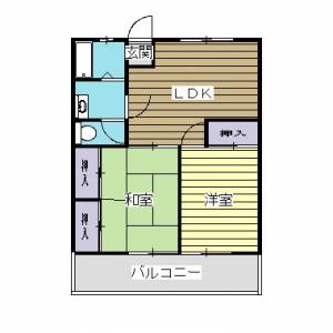 ハイツ南国 ３０２号の間取り画像