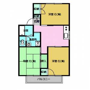 セジュール介良 Ａ 202の間取り画像