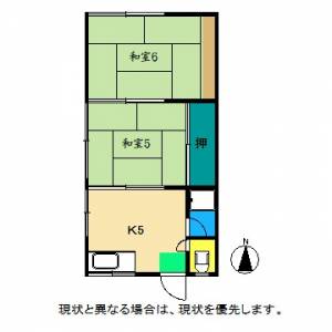 香南市野市町西野のアパート の間取り画像