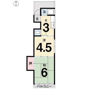 楠瀬マンション 303号室の間取り画像