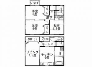 高知市山ノ端町 一戸建 の間取り画像