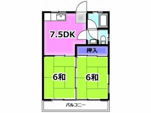 ハイツベルレーヌ 303号の間取り画像