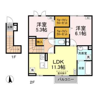 CLARIS朴のき 201号室の間取り画像