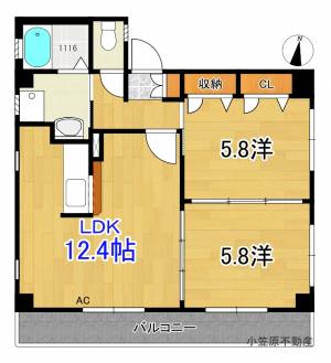 フォブール岡村 301の間取り画像