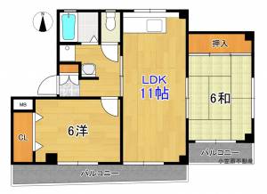 リバティハウス 302の間取り画像