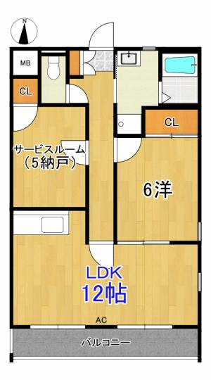 ロイヤル智晴（ﾁﾊﾙ） 301の間取り画像