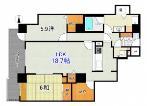 トップワン四国 1602の間取り画像