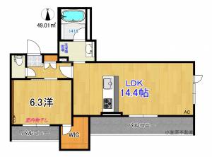 「べレオガーデンズ弥右衛門」 3階の間取り画像