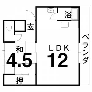 吉野マンション １Aの間取り画像