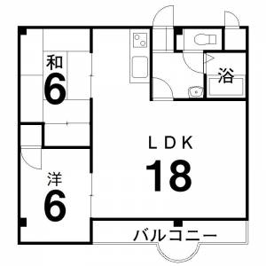 島谷グランドハイツ 306の間取り画像