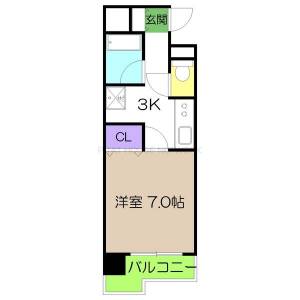 グランコート鷹匠町（301） 11の間取り画像