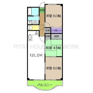 プロムナード万々（102） 2の間取り画像