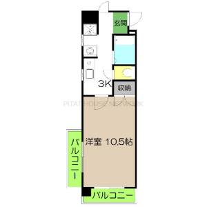 エントランスパークビル（303） 1の間取り画像