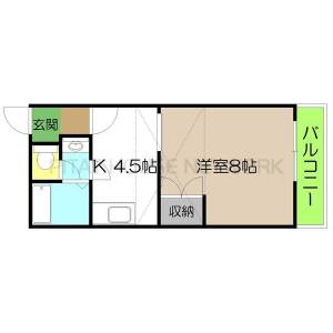 コーポ西村Ⅱ（7-F） 7-Fの間取り画像