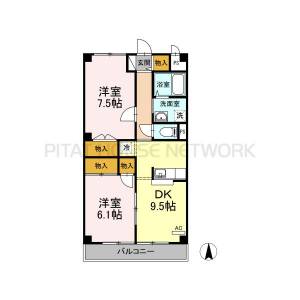 エスポワール杉井流（302） 2の間取り画像