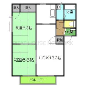 ファミリータウン西川　B棟 B102の間取り画像