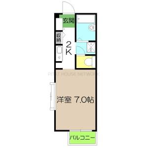 フォブール岡林　B棟 102の間取り画像