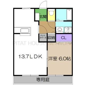 ＩＶＹ　ＣＯＵＲＴ　Ｂ棟 B102の間取り画像