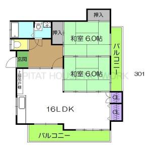 五百蔵マンション 301の間取り画像