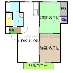 ハイツ長畠 102の間取り画像