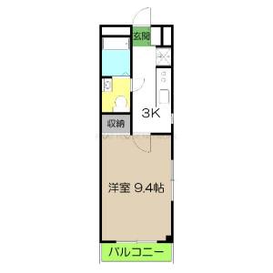 高知市高須新町アパート 4の間取り画像