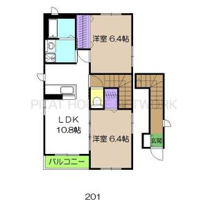 メゾンしなねB棟 B201の間取り画像