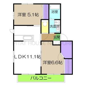 ダイヤメゾンD棟 D201の間取り画像