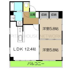 フォブール岡村 2の間取り画像