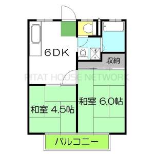 北川ハイツⅠ（6） 6の間取り画像