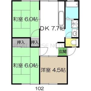 アビタシオン高見Ⅰ　B棟（B102） B102の間取り画像