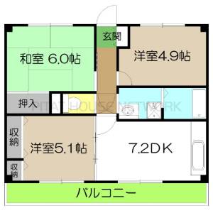 フィネス秦南（104） 2の間取り画像