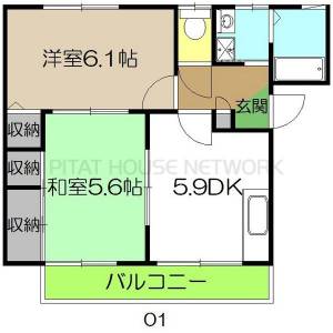 シャーメゾン若草（101） 101の間取り画像