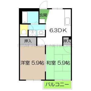 サンライズ伊藤　Ｂ棟 B202の間取り画像