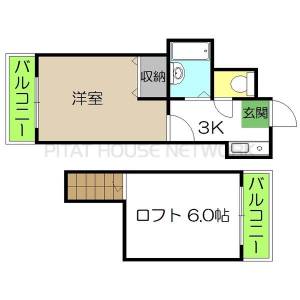 リヴィエラ上町Ⅱ（506） 506の間取り画像