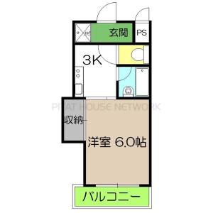 コーポ舟入川 402の間取り画像