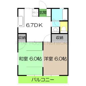 高知市大津アパート 303の間取り画像