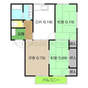 幸ハウスB棟 B202の間取り画像