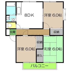 サンビレッジ一ツ橋　B棟 103の間取り画像