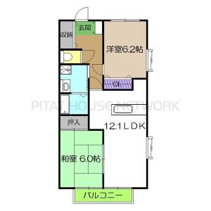 フォブール一宮　A棟 A201の間取り画像