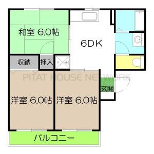 セジュール深田　C棟 C202の間取り画像