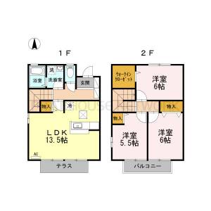 ヴィレッジ札場　C棟（C102） 1の間取り画像