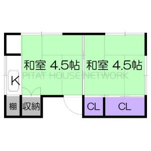 桜井町貸部屋（2Fkita） 1の間取り画像