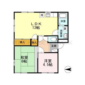 フジパレス高知　B棟（B101） 2の間取り画像