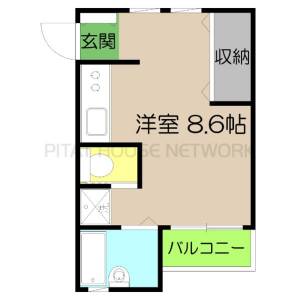 西村ハイツⅢ（3A） 1の間取り画像