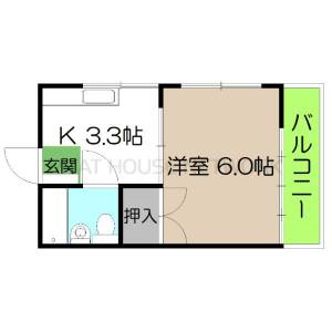 ハイツ塚ノ原（202） 1の間取り画像