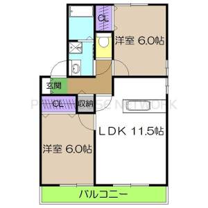 フォーリーヴス　B棟（B101） 2の間取り画像