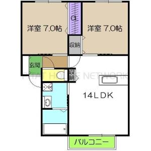 シャーメゾン中通　E棟（E203） 1の間取り画像