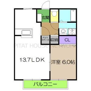 ＩＶＹ　ＣＯＵＲＴ　Ｂ棟（B202） 5の間取り画像